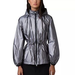Mackage Isha Balloon Sleeve Rain Jacket in Metallic Grey, Size XS, New with Tag